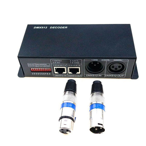 Controller DMX512, Bandă LED RGB, Control iluminat, Semnale DMX, Decodor/Controller DMX512, decodor banda LED RGB, led-box.ro