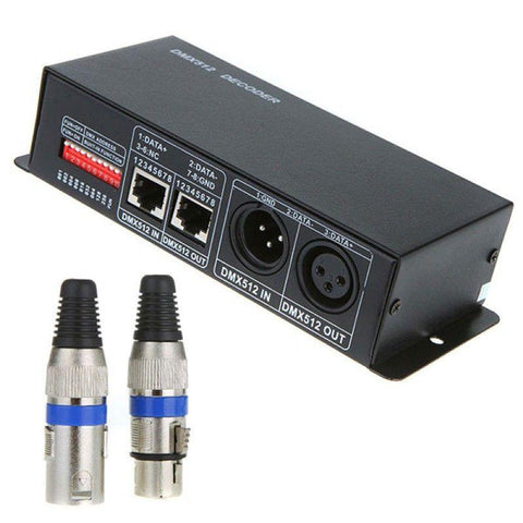 Controller DMX512, Bandă LED RGB, Control iluminat, Semnale DMX, Decodor/Controller DMX512, decodor banda LED RGB, led-box.ro