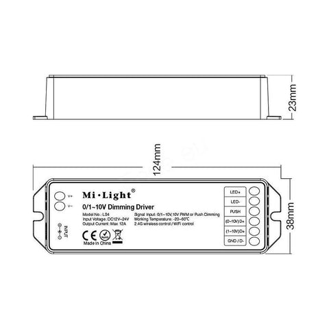 controller MiLight, controller banda led mono, dimmer, LS4 MiLight, 1-10v dimmer, controller wifi, led-box.ro