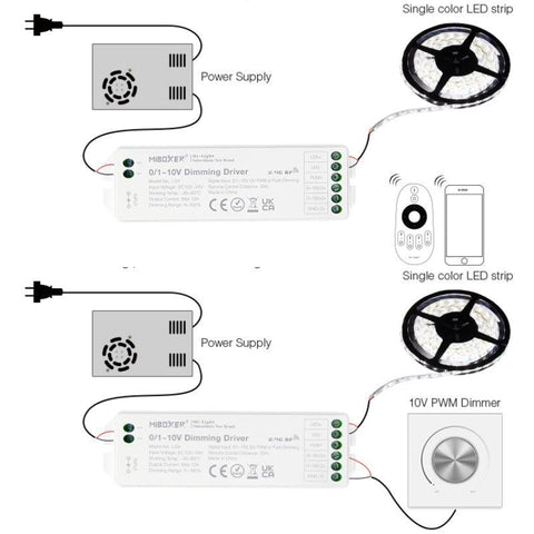 controller MiLight, controller banda led mono, dimmer, LS4 MiLight, 1-10v dimmer, controller wifi, led-box.ro