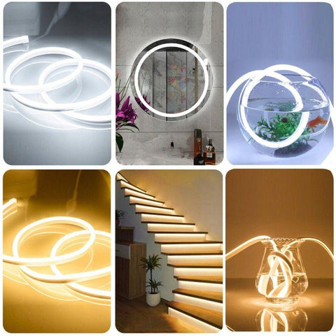 Furtun Neon Flex LED 230V, 15x25 mm, IP67, Albastru-led-box.ro