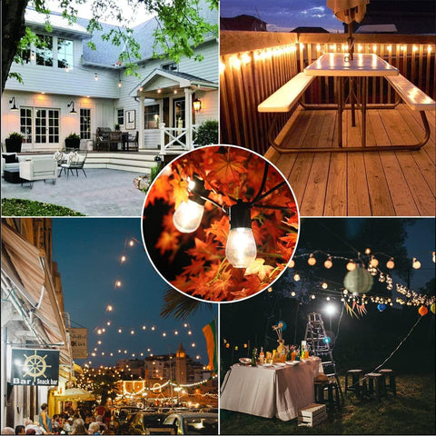 Ghirlanda LED exterior 20 metri 40 x E27, IP44, negru-led-box.ro
