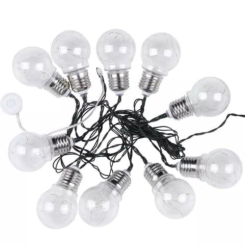 Ghirlanda cu 10 becuri led, incarcare solara, lungime 2m, alb cald - led-box.ro