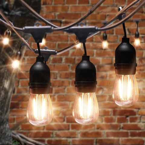 Ghirlanda luminoasa LED cu pendule, interconectabila, 20m cu 20 becuri E27, lumina calda-led-box.ro