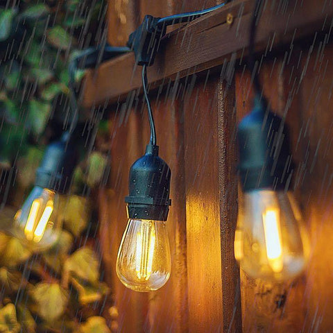 Ghirlanda luminoasa LED cu pendule, interconectabila, 5m cu 5 becuri E27, lumina calda - led-box.ro