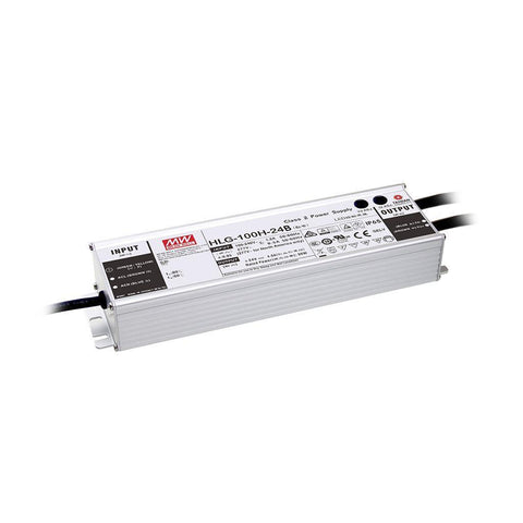 sursă LED, Mean Well, HLG-100-24AB, 100W, 24V, 4A, IP65, iluminat LED, eficientă, durabilă, versatilă, sigură, fiabilă, ușor de instalat, aplicații, comercial, industrial, exterior, rezidențial, led-box.ro
