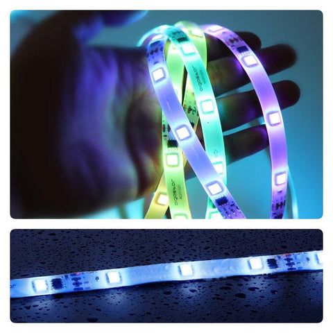 Kit banda LED RGB digitala impermeabila, 30 LED/m, 5m-led-box.ro