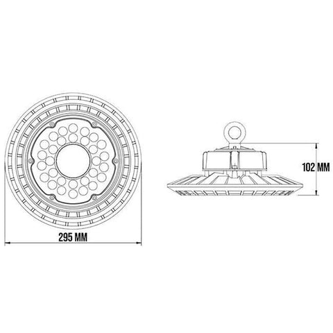 Lampa industriala suspendata, High Bay ASp-100W 5000K - led-box.ro