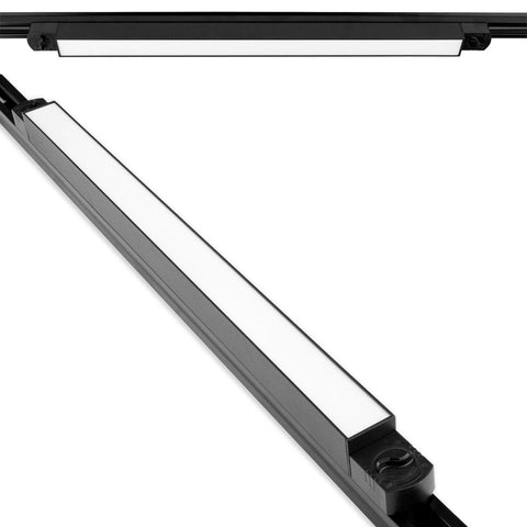 lampa led liniara, lampi pe sina, lampi liniare sina, iluminat sina led, lampi iluminat sina, lampa neagra pe sina, led-box.ro