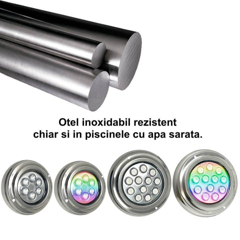 lampa piscina, lampa iluminat piscina, lampa rgb submersibila, lampa bazine inot, lampa fantana arteziana, iluminat piscine, lampa piscina 36w, led-box.ro