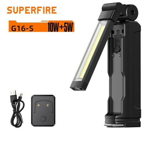 Lanterna LED Superfire G16-S, cu cablu USB si baza incarcare-led-box.ro