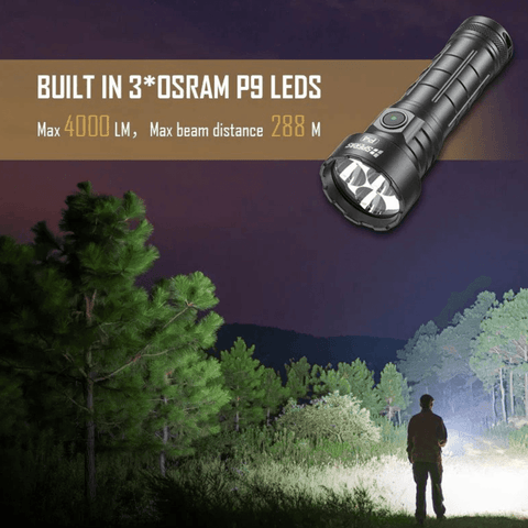 Lanterna SPERAS P4, 3 x LED OSRAM P9, 4000 lm - led-box.ro