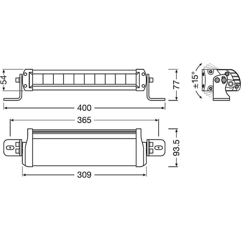 Led Bar Auto Osram FX250-SP 35W 2700 lm, 31cm, Spot Beam-led-box.ro