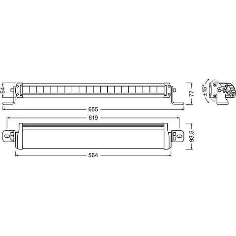 Led Bar Auto Osram FX500-SP 35W 3500 lumeni, 56 cm, Spot Beam-led-box.ro