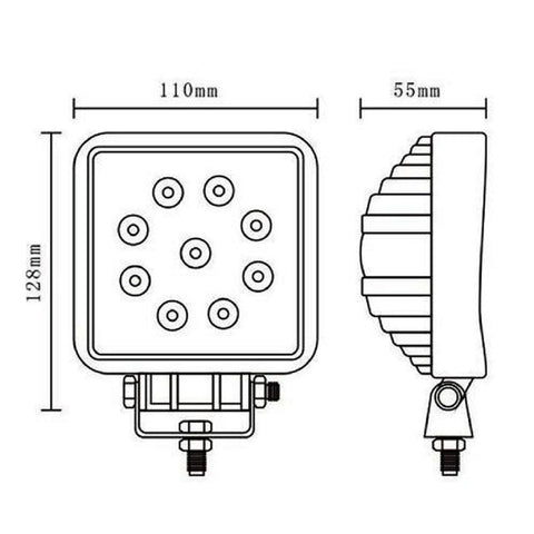 proiector auto patrat, proiector led auto 27w, proiectoare auto flood beam, proiectoare off road patrate, proiectoare off road, proiector auto offroad 12,8cm, proiector offroad 12v-24v, proiectoare camion, proiectoare suv, proiector auto faza lunga, led-box.ro