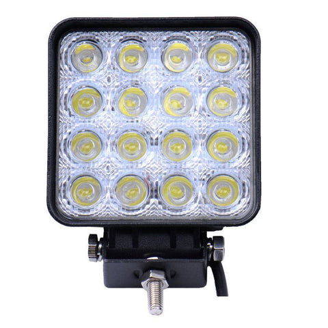 proiector auto patrat, proiector led auto 48w, proiectoare auto patrate, proiectoare off road, proiector auto offroad 11cm, proiector offroad 12v-24v, proiectoare led camion, proiectoare suv, proiector 12v-24v auto, led-box.ro
