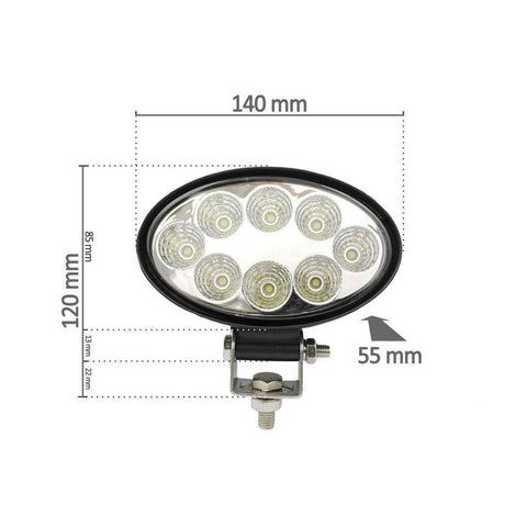 proiector auto oval, proiector 24w 1950lm, proiector offroad, proiectoare masini teren, proiectoare auto, led-box.ro