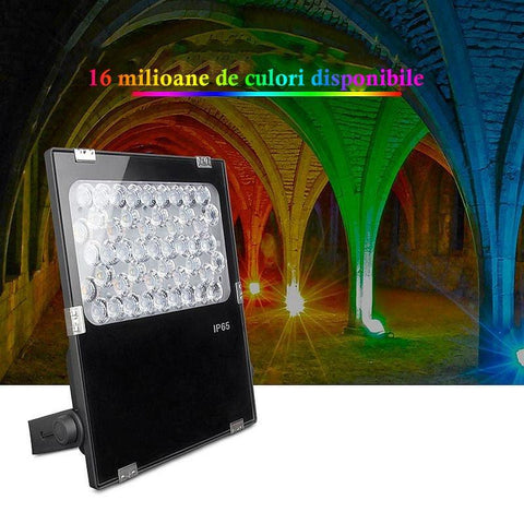 proiector rgb, proiector gradina, proiector MiLight, proiector 50W, FUTC06 MiLight, proiector exterior, proiector iluminat arhitectural, led-box.ro