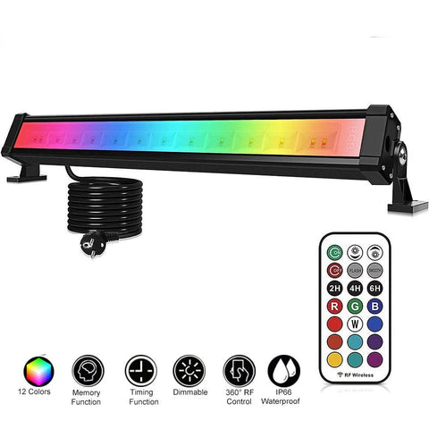 Proiector LED 25W RGB fatada wall washer multicolor cu telecomanda RF-led-box.ro