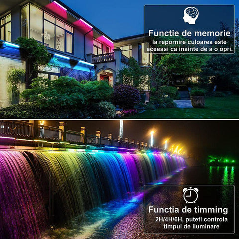 Proiector LED 25W RGB fatada wall washer multicolor cu telecomanda RF-led-box.ro