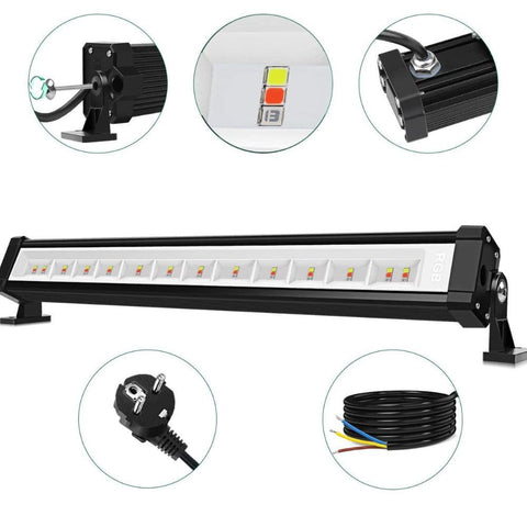 Proiector LED 25W RGB fatada wall washer multicolor cu telecomanda RF-led-box.ro