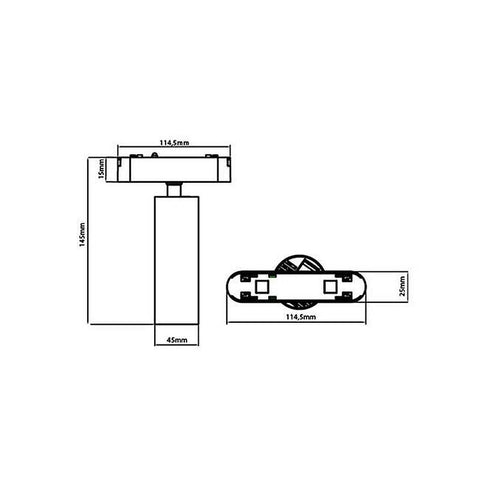 proiector sina magnetica 15W, proiectoare sina magnetica 48V, proiector led magnetic, spoturi magnetice, led-box.ro