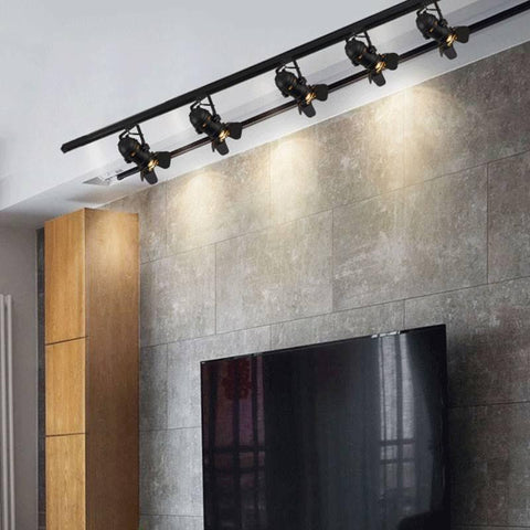 proiector LED rotativ, proiector retro CINEMA, iluminat pe șină GU10, iluminat comercial vintage, iluminat rezidențial retro, proiector orientabil GU10, iluminat eficient LED, proiector stil cinema, led-box.ro
