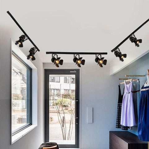 proiector LED rotativ, proiector retro CINEMA, iluminat pe șină GU10, iluminat comercial vintage, iluminat rezidențial retro, proiector orientabil GU10, iluminat eficient LED, proiector stil cinema, led-box.ro