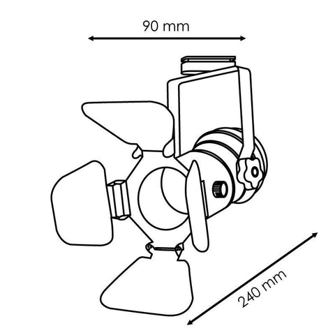 proiector LED rotativ, proiector retro CINEMA, iluminat pe șină GU10, iluminat comercial vintage, iluminat rezidențial retro, proiector orientabil GU10, iluminat eficient LED, proiector stil cinema, led-box.ro