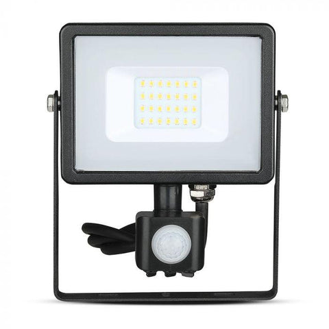 Proiector LED SMD Samsung cu senzor de miscare 20W 6400k IP65, negru - led-box.ro