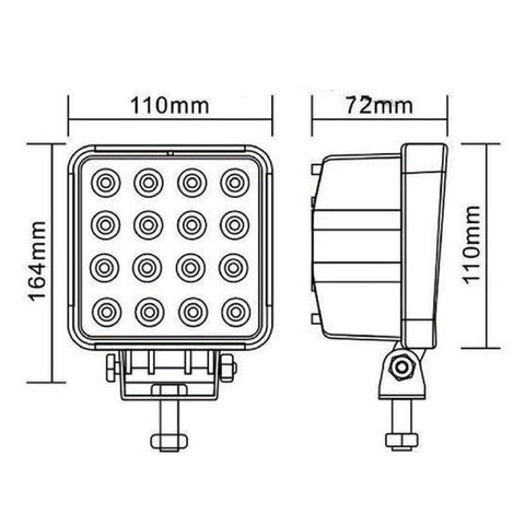 proiector auto patrat, proiector led auto 48w, proiectoare auto patrate, proiectoare off road, proiector auto offroad 11cm, proiector offroad 12v-24v, proiectoare led camion, proiectoare suv, proiector 12v-24v auto, led-box.ro