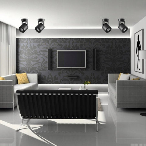 spoturi aplicate GU10, spot rotativ 350°, spot înclinabil 90°, iluminat direcționat GU10, spot LED rezidențial, spot LED comercial, iluminat eficient GU10, spot modern negru