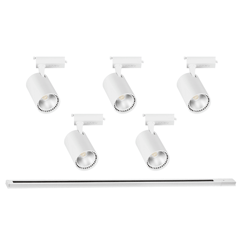 Set sina alba 2 metri cu 5 spoturi LED COB 30w-led-box.ro