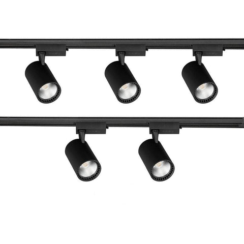 Set sina neagra 2 metri cu 5 spoturi LED COB 30w-led-box.ro