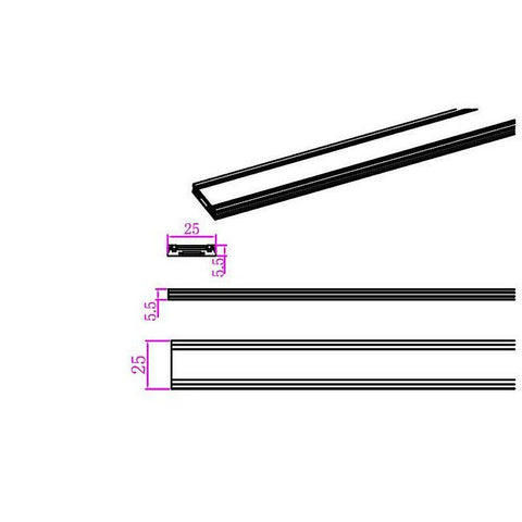 Sina magnetica Luxo 48V, montata la suprafata, 2m - led-box.ro