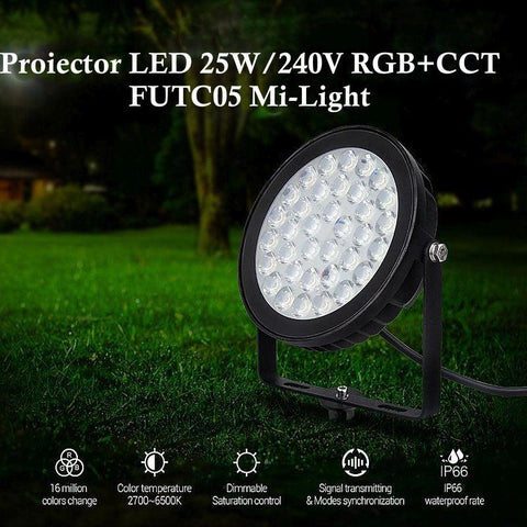 spot gradina, iluminat gradina, iluminat alei, spot rgb, spot MiLight, spot 25W, spot FUTC05, led-box.ro