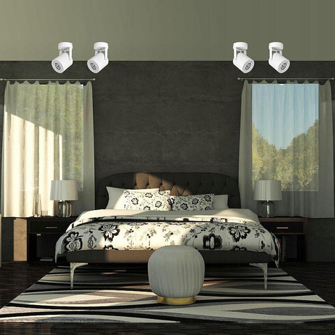 spot aplicat GU10, spot rotativ 350°, spot înclinabil 90°, iluminat direcționat GU10, spot LED rezidențial, spot LED comercial, iluminat eficient GU10, spot modern alb, spot led alb