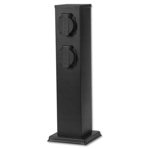 stalp cu 4 prize, stalp cu prize, stalp gradina cu prize, stalp gradina, post gradina, stalp cu priza incorporata, alimentare gradina, stalp exterior cu prize, led-box.ro