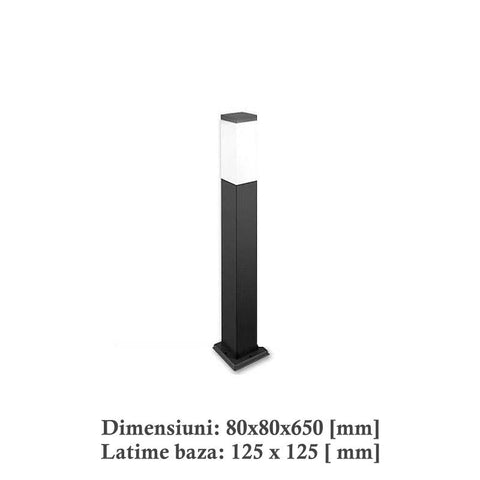 Stalp iluminat gradina, Havana, 65cm E27/230V, IP44, negru-Led-Box.ro
