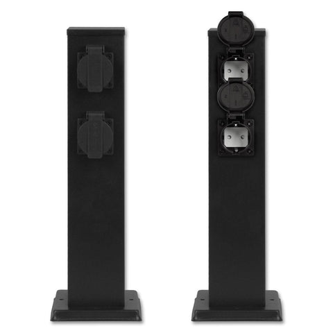 stalp cu 4 prize, stalp cu prize, stalp gradina cu prize, stalp gradina, post gradina, stalp cu priza incorporata, alimentare gradina, stalp exterior cu prize, led-box.ro