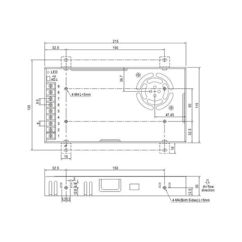 Sursa alimentare LRS-350-12 Mean Well 350W 12V - led-box.ro