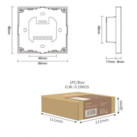 telecomanda cct, telecomanda 4 zone, panou perete, controller perete, X2 MiLight, MiBoxer, led-box.ro