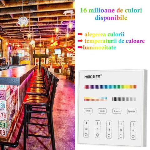 telecomanda perete, panou perete, panout tactil rgb+cct, telecomanda rgb+cct, dmx512, master X5, Milight, led-box.ro