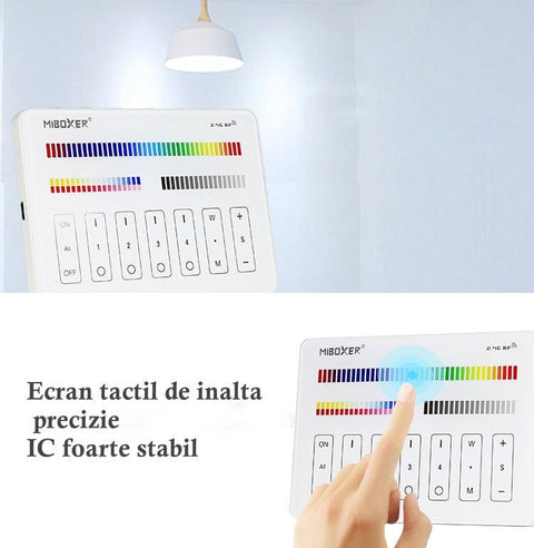 M4 Miboxer, MiLight, telecomanda perete, panou perete, telecomanda RGB+CCT, 4 zone, telecomanda 2,4Ghz, led-box.ro