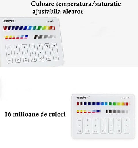 M4 Miboxer, MiLight, telecomanda perete, panou perete, telecomanda RGB+CCT, 4 zone, telecomanda 2,4Ghz, led-box.ro
