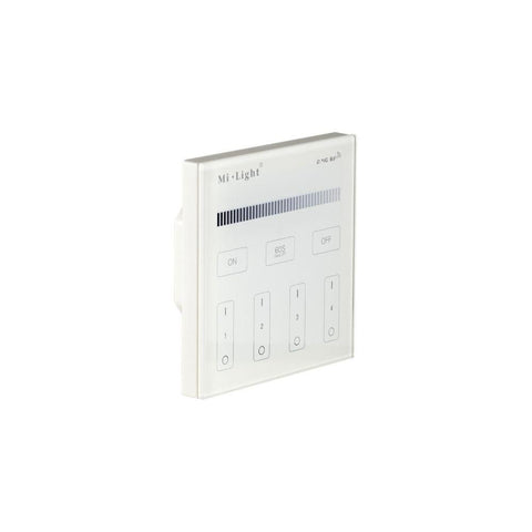 telecomanda MiLight, MiBoxer, panou touch, telecomnda led mono, telecomanda banda LED, telecomanda wireless, 4 zone control, dimmer touch, intrerupator tactil, telecomanda 2,4Ghz, T1 MiLight, led-box.ro