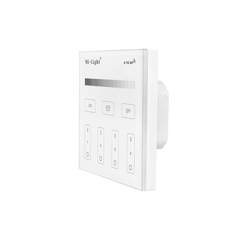 telecomanda MiLight, MiBoxer, panou touch, telecomnda led mono, telecomanda banda LED, telecomanda wireless, 4 zone control, dimmer touch, intrerupator tactil, telecomanda 2,4Ghz, T1 MiLight, led-box.ro