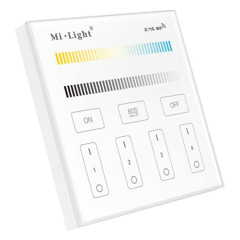 telecomanda MiLight, MiBoxer, panou touch, telecomnda CCT, telecomanda LED, telecomanda wireless, 4 zone control, dimmer touch, intrerupator tactil, telecomanda 2,4Ghz, led-box.ro