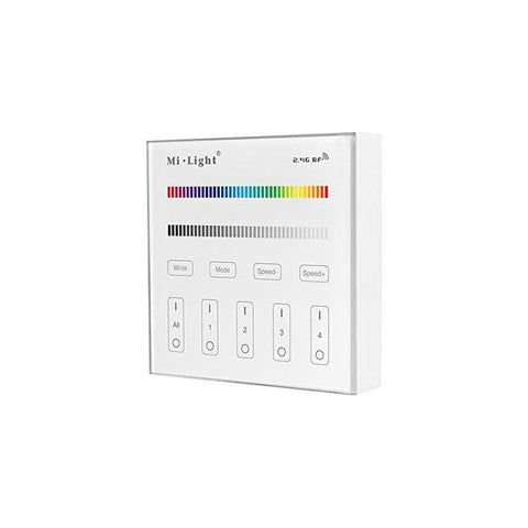 panou tactil, telecomanda MiLight, MiBoxer, panou touch, control banda LED, telecomanda banda RGBW, telecomanda 4 zone, T3 MiLight, led-box.ro
