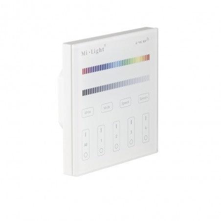 panou tactil, telecomanda MiLight, MiBoxer, panou touch, control banda LED, telecomanda banda RGBW, telecomanda 4 zone, T3 MiLight, led-box.ro
